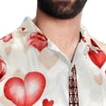 thumbnail image 5 of Eiffel Tower Valentine's Day Men's Hawaiian Shirt, Button Down Poplin Short Sleeve Casual Summer Beach Printed Unisex Shirts, 5 of 6