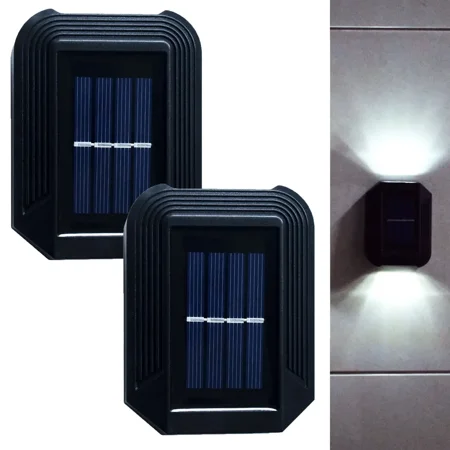 

2x garden wall lights cold white