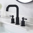 thumbnail image 3 of WOWOW 8 in. Widespread Double Handle Bathroom Faucet with Pop Drain in Matte Black, 3 of 7