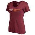 thumbnail image 2 of Women's Maroon Virginia Tech Hokies Logo V-Neck T-Shirt, 2 of 3