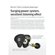 KBEAR Customized Balanced Armature KS2 1DD+1BA In-ear Earphones High-purity OFC cable Detachable cable design for worry-free upgrade Sports Game Music Headphone Headset iem