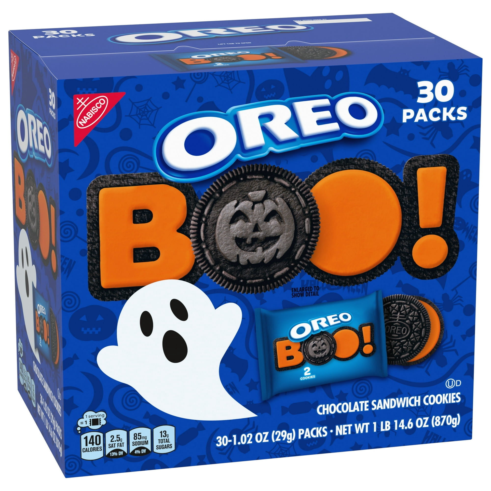 (2 pack) OREO Orange Creme Chocolate Halloween Sandwich Cookies, 30 Snack Packs (2 Cookies per Snack Pack)
