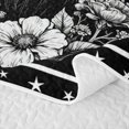 thumbnail image 5 of Erosebridal Spooky Witch Portrait Quilt King, Boho Moonlit Peony King Coverlet Set for Boys Girls, Black White, 3 Pieces 1 Bedspread and 2 Pillowcases, 5 of 7
