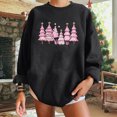 thumbnail image 6 of Towmus Plus Size Christmas Sweatshirt for Women Cute Long Sleeve Pink Christmas Tree Printed Fall Winter Pullover Tops, 6 of 6