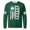 thumbnail image 5 of Dwelliawo St.patrick's Waffle Long Sleeve T Shirt Men Graphic Waffle Knit Long Sleeve T Shirt Lucky St Patricks Day Slainte Clover Shamrock Print Shirts Round Neck Tops Dark Green S, 5 of 5