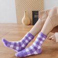 thumbnail image 6 of Slipper Socks for Women with Grippers Non Fuzzy Grip Winter Warm Cozy Thick Comfy Soft Cabin Socks, 6 of 7