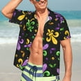 thumbnail image 7 of Sikiie Mardi Gras Carnival4 Print Men's Hawaiian Shirt, Summer Beach Button Pocket Short Sleeve T-Shirt,Small, 7 of 7