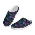 thumbnail image 2 of Daiia Cute Line Fish Print Women’s Fuzzy Slippers Memory Foam Lightweight House Shoes Cozy Loafer Flannel House Shoes-46/47, 2 of 7