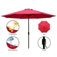 thumbnail image 4 of Abble 11FT Outdoor Patio Umbrella with Crank Handle, Market Umbrella with 8 Sturdy Umbrella Ribs, Waterproof for Garden Deck Backyard Pool, Red, 4 of 5