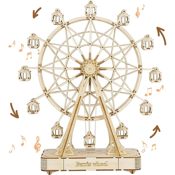 Rompecabezas de madera ROKR 3D Rueda de Ferris Kit de construcción