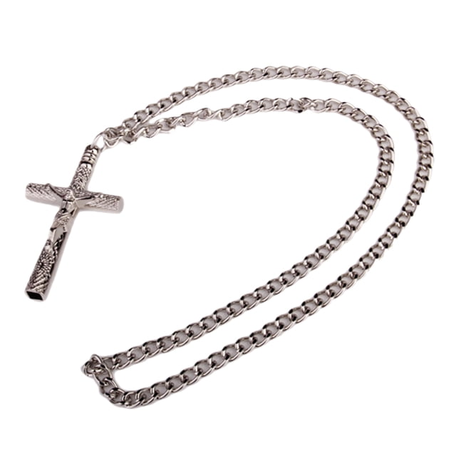 Porte-clés Tambour Croix Mode Pendentif Crucifix de Jésus Collier.4 Pouce