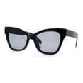 thumbnail image 4 of Womens Oversized Horn Rim Cat Eye Retro Fashion Plastic Sunglasses All Black, 4 of 8