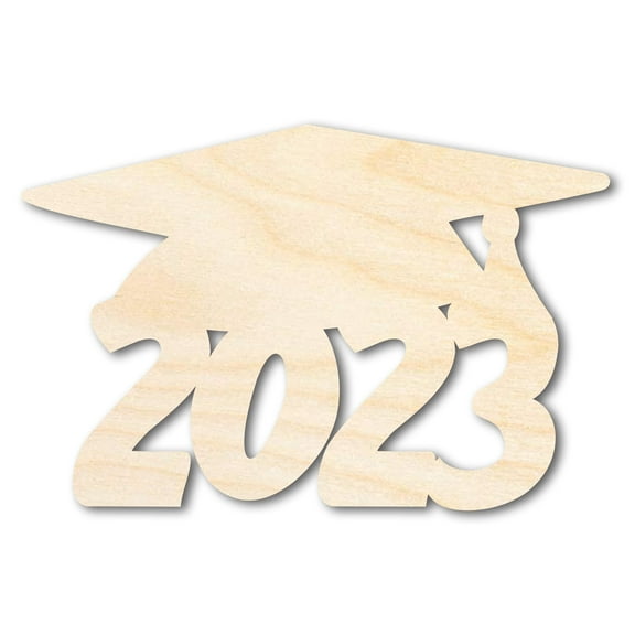 2023 Graduation Cap Shape Unfinished Wood Sign Craft 24" / 1/8"