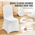 thumbnail image 5 of KFFKFF 50PCS White Stretchable Spandex Chair Covers, Universal Fitted Chair Cover, Easy-Care and Detachable Slipcovers, Ideal for Weddings, Holidays, Banquets, Parties, Celebrations, Dining Events, 5 of 9