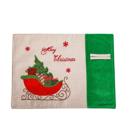 

1pc Linen Flannel Placemat Cutter and Fork Placemat Table Mat Table Decoration