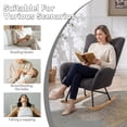 thumbnail image 3 of Leumius Rocking Chair Nursery,Teddy Upholstered Glider Rocker with High Backrest,Modern Rocking Accent Chairs Glider Recliner for Living Room, Nursery, Bedroom,Gray, 3 of 13