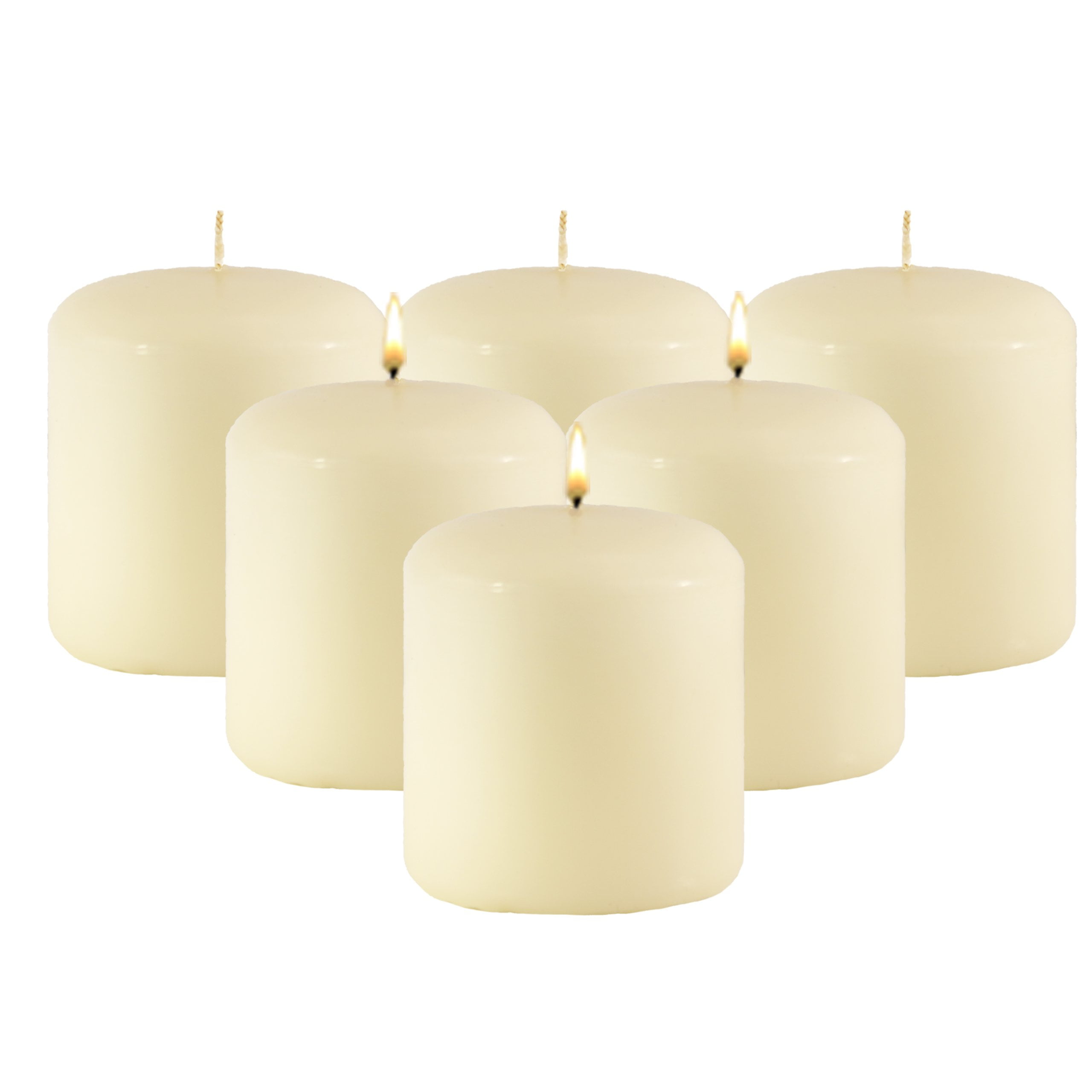CandleNScent 3x3 Ivory Pillar Candles Unscented 12 Pack