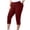 EO72_Wine, variant on Womens Plus Size Capri Leggings High Waist Tummy Control Stretchy Pants Workout Yoga Side Slit Cropped Trousers Light Purple XL