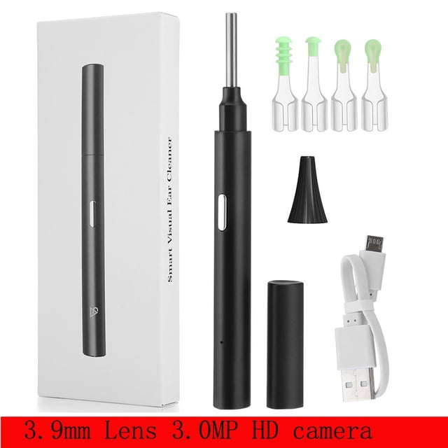 Limpiador de oídos inalámbrico, endoscopio de 3,9mm con WiFi, otoscopio HD 1080P, giroscopio de 5 eJes, herramienta de eliminación de cera del oído