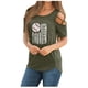thumbnail image 1 of Camiseta estampada con estilo para mujer, blusa de manga corta, cuello redondo, camisetas informales OAVQHLG3B Store lin121212, 1 of 4