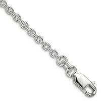 925 Sterling Silver Polished Chain Bracelet 8 Inch 2.25mm Lobster Claw Link Bracelet for Women and Men