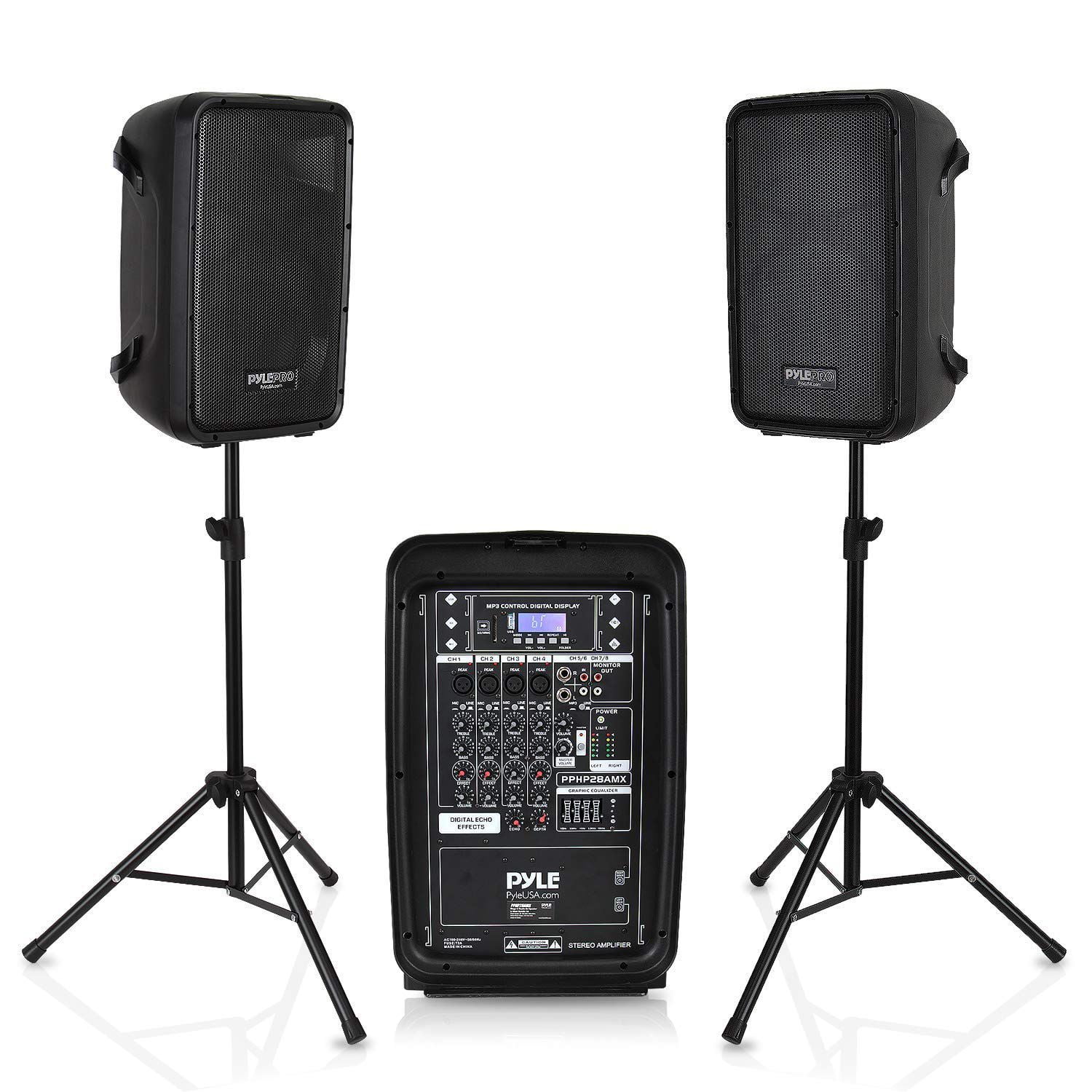 Pa Speaker Dj Mixer Bundle 300 W Portable Wireless Bluetooth Sound