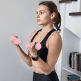 thumbnail image 4 of MADOG Non-Slip Grip Neoprene Coated Workout Dumbbell, Pink, Set of 2, 2.03 lb, 4 of 10