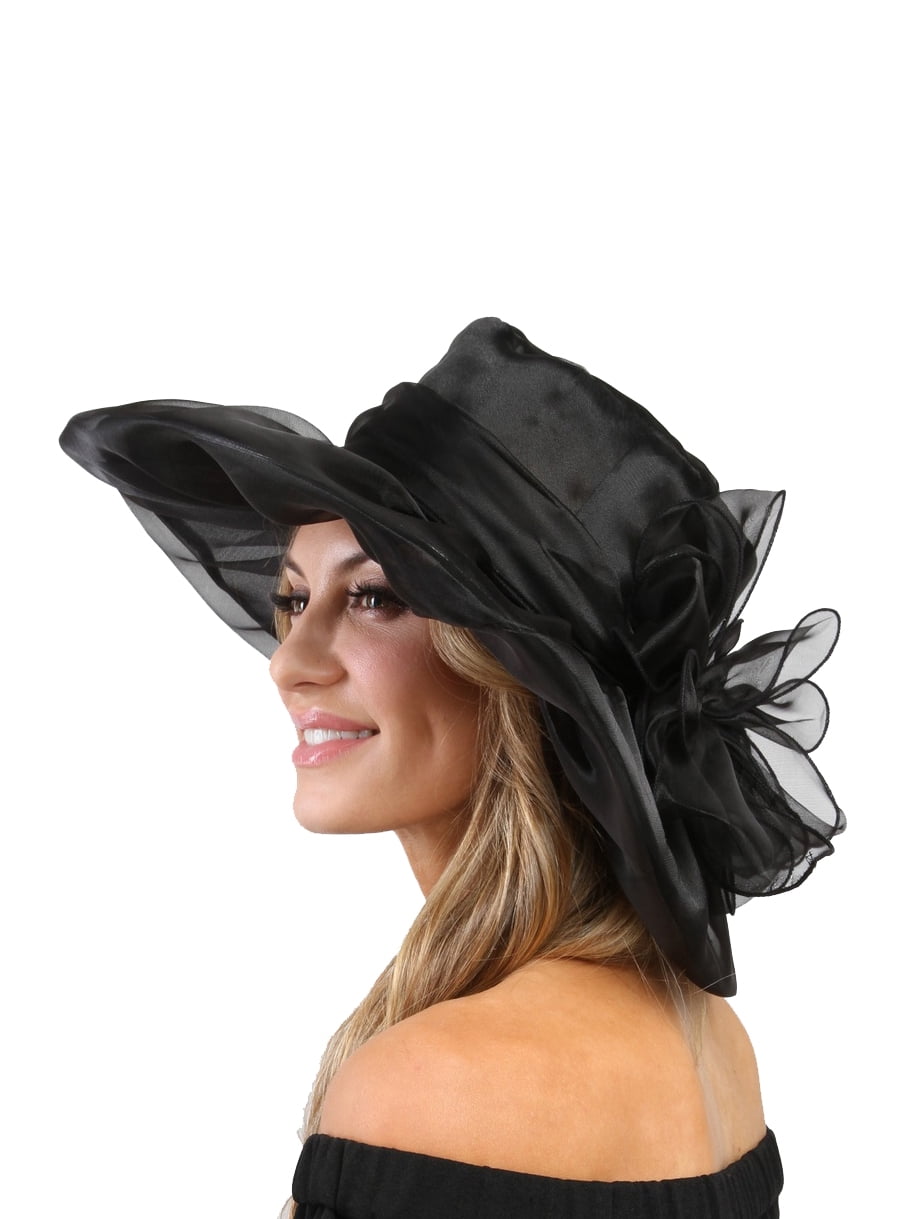 ChicHeadwear Organza Floppy Church Hat 