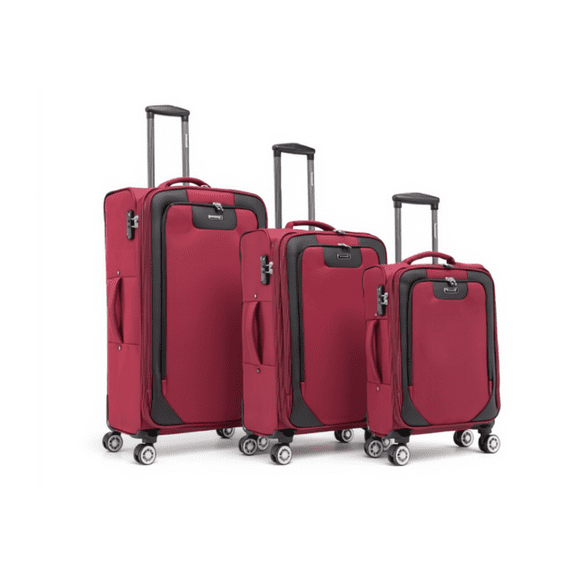 Expandable 3-Piece Fabric Carry-On Spinner Luggage Set (20″–26″–30″)