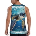 thumbnail image 3 of Fotbe Watercolor Turtle Pattern Men's Quick Dry Workout Tank Top Gym Muscle Tee Fitness Bodybuilding Sleeveless T Shirt Breathable Workout Shirt-Large, 3 of 9