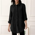 thumbnail image 2 of Endives Women's Linen Shirts Button Down Long Tunic Tops Plus Size Blouse With Pockets, 2 of 6