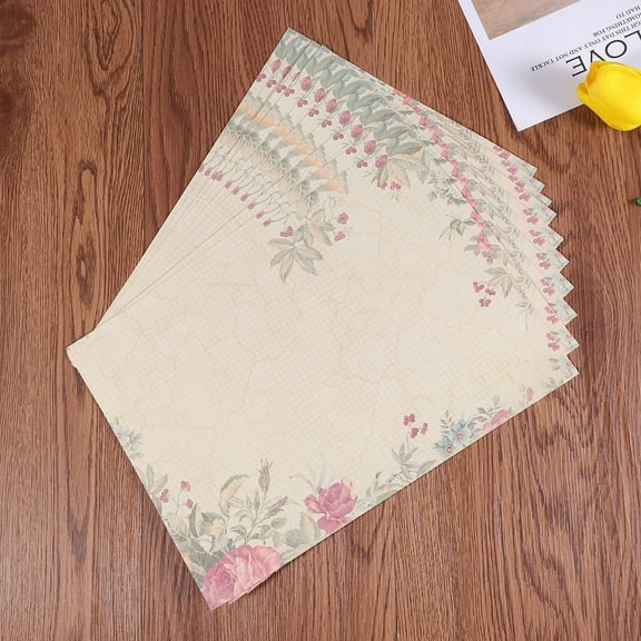 LEORX 50Pcs Green Vintage Letter Writing Paper with Smooth Surface for