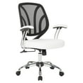 thumbnail image 3 of OSP Home Furnishings Screen Back Chair with Chrome Padded Arms and Dual Wheel Carpet Casters in Charcoal Faux Leather, 3 of 5