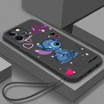thumbnail image 1 of Funda de teléfono de Disney Art Stitch Cool Love para Apple iPhone 14 13 12 Mini 11 XS Pro Max X XR 8 7 6 Plus SE funda de cuerda líquida suave Fivean unisex, 1 of 2