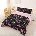 thumbnail image 2 of Erosebridal Glitter Bow-tie Girls Queen Comforter Set, Black Pink Cartoon Bedding Comforter Set, 3-Piece, 2 of 6