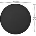 thumbnail image 2 of Black PU Leather Placemats and Coasters Sets of 6 - Round Oval, Waterproof, Washable, 2 of 5