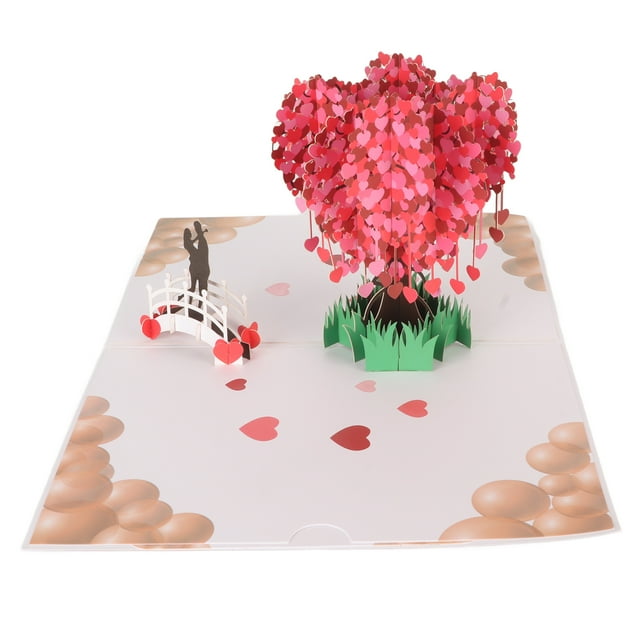 Greeting Card,Love Heart Tree 3D D Greeting Card Valentines Day Greeting Cards Crafted with Care