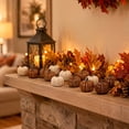 thumbnail image 4 of Blue Pumpkins Fall Decor with Textured Ridges, 12 Resin Pumpkins for Halloween Mantel Decor and Thanksgiving Centerpieces, Farmhouse Fall Decor for Shelf and Table, 4 of 8