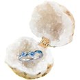 thumbnail image 1 of Crystal Cave Ring Box,White Crystal Round Geode Ring Box With Couple Rings Set,Natural Crystal Agate Geode Ring Box Jewelry Box,For Proposal,Wedding,Quartz Keepsake Ornaments Gift For Girls (Women), 1 of 6
