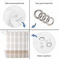 thumbnail image 5 of Brown Stripe Waterproof Fabric Shower Curtain,Modern Rustic Horizontal Brown Striped Waterproof Fabric Shower Curtain for Bathroom Curtains Bathtubs Hotel Shower Curtains with 12 Hooks Standard 66x72, 5 of 8