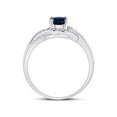 thumbnail image 3 of Diamond Princess Sterling Silver Womens Round Lab-Created Blue Sapphire Solitaire Diamond Ring 5/8 Cttw, 3 of 4