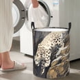 thumbnail image 5 of Daiia Graceful Snow Leopard Round Laundry Basket with Handles Thickened Waterproof Circular hamper,Dirty Clothes Storage Basket for Bedroom,Bathroom,College Dorm-Small, 5 of 6