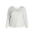 thumbnail image 6 of Terra & Sky Women's Plus Thermal Henley Top, Available in 1 and 2-Pack, Sizes 0X-5X, 6 of 6