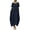 Navy Blue, variant on Women Dress A-line O Neck Oversized Solid Color Short Sleeves Soft Plus Size Pockets Breathable Ankle Length Big Swing Casual Daily Summer Maxi Dress