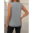 thumbnail image 3 of Eternatastic Women's Sleeveless Tank Top Loose Fit Casual Crew Neck Pleated T Shirts Basic Tee Tops Tunic Blouse, 3 of 5