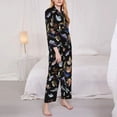 thumbnail image 4 of Kll Butterfly1 Print Women'S Long Sleeve Pajamas With Pants Sleepwear Loungewear 2 Set-Large, 4 of 9