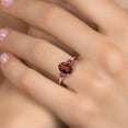 thumbnail image 4 of Gem Stone King 18K Rose Gold Plated Silver Red Garnet and Pink Tourmaline Engagement Ring for Women | 2.63 Cttw | Oval 9X7MM | Gemstone January Birthstone | Size 8, 4 of 6