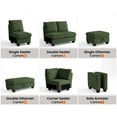 thumbnail image 5 of CHIC HOUSE Middle Module for Modular Sofa with Storage, Middle Module for Customizable Sectional Sofa Couch,Accent Armless Chair, Single Seat,Green, 5 of 7