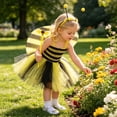 thumbnail image 2 of SUXIAN Little Girl Dresses Sleeveless Cartoon Holiday Party Performance Outfit 2 9 Years Girls Summer Dress Yellow_002 4-5 Years, 2 of 5