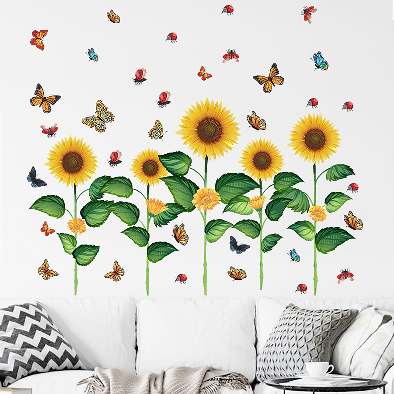 Creative Flower Potted Wall Stickers For Living Room Bedroom Baseboard Removable 